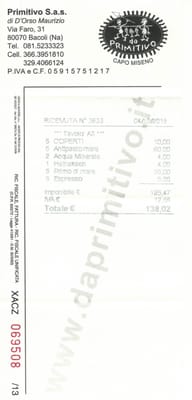 Menu photo 1 Da Primitivo Bacoli, NA