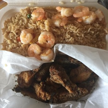 BTJ Wings - This was my first time here. Reasonably priced. more to the menu than wings. Friendly, polite. Garlic Honey Pepper wings with fried rice. - Chicken Wings Near Me - Atlanta, Georgia