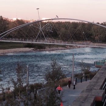 Charbar - Dusk light and the St Patrick's bridge from the roof - Argentine Near Me - Calgary, Alberta