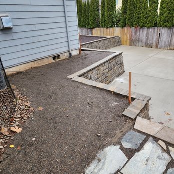 Spearhead Construction - Retaining wall around new sport court. - Excavation Services Near Me