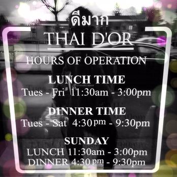 Thai D'or - Hours of operation! - Thai Near Me - Abbotsford, British Columbia Thai D'or - Hours of operation! - Thai Near Me - Abbotsford, British Columbia
