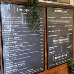 Eagle Hill Cafe - Smoothie and coffee menu
