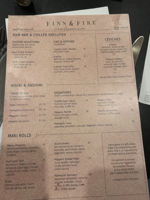 Menu photo 1 Finn and Fire Alexandria, VA