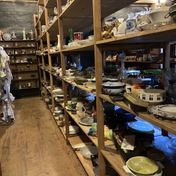 Fox Farm Antiques - Shelves of vases, cookware, vases, dishes... - Antiques Near Me - Caledonia, New York