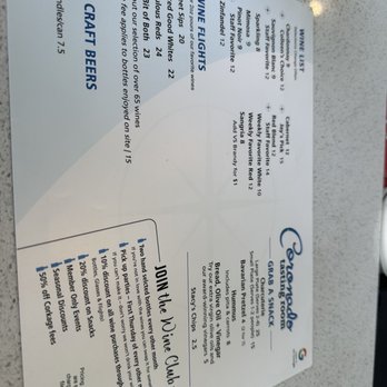 Coronado Tasting Room - The menu has two sides!! Don't miss that! - Wine Tasting Room Near Me - Coronado, California