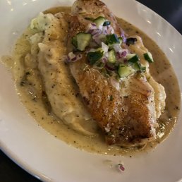 Coconut Curry Grouper Garlic Mashed
