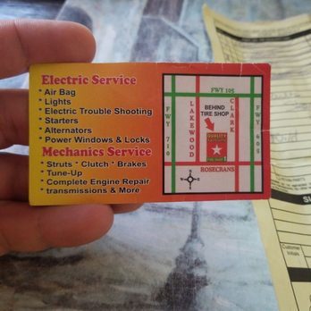 Quality Auto Electric And Complete Auto Repair - Back of buisness card. - Auto Repair Near Me - Bellflower, California Quality Auto Electric And Complete Auto Repair - Back of buisness card. - Auto Repair Near Me - Bellflower, California