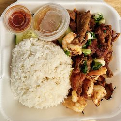 VN Cuisine - #55. Charbroiled Shrimp, Pork and Baked Egg (Baked Egg not in photo).