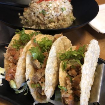 Sojo Ramen - Pork Chashu Taco and Pork Chashu Fried Rice (appetizer) - Ramen Near Me - Las Vegas, Nevada Sojo Ramen - Pork Chashu Taco and Pork Chashu Fried Rice (appetizer) - Ramen Near Me - Las Vegas, Nevada