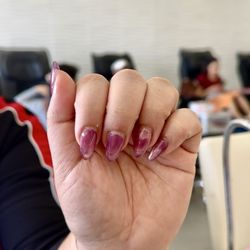New gel x - cat eye purple