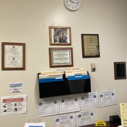 Houston Area Driving Schools - In the office waiting on Ms. Weatherspoon to make it in. Check the time on the wall.
