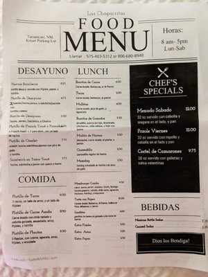 Menu photo 7 Las Chaparritas Tucumcari, NM