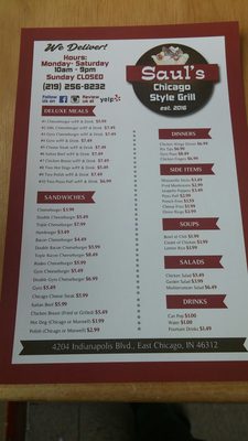 Menu photo 7 Saul's Chicago Style Grill East Chicago, IN Menu photo 7 Saul's Chicago Style Grill East Chicago, IN