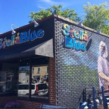 Stella Blue Bistro - Storefront and mural of Jerry, 10.5.14 - Breakfast & Brunch Near Me - Huntington, New York Stella Blue Bistro - Storefront and mural of Jerry, 10.5.14 - Breakfast & Brunch Near Me - Huntington, New York