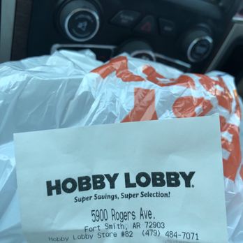 Hobby Lobby - Hobby lobby receipt top showing cashiers name and store number - Art Supplies Near Me - Fort Smith, Arkansas