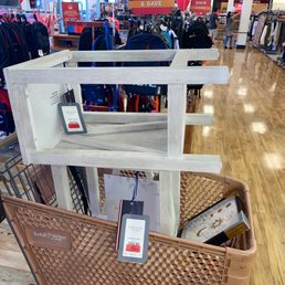 Two side tables. One marked clearance and the other wasn't.