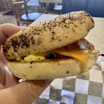 Eggboy - The Sunrise Bagel without bacon - Breakfast & Brunch Near Me - Atlantic Beach, Florida