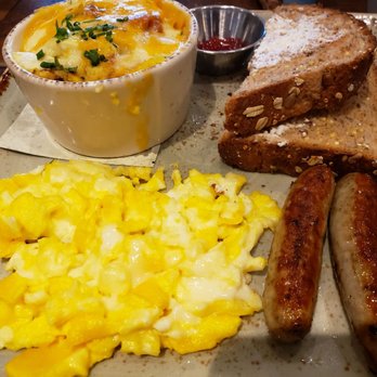 First Watch - Cheese grits, turkey sausage, scrambled eggs, multigrain toast - Breakfast & Brunch Near Me - Wayne, Pennsylvania First Watch - Cheese grits, turkey sausage, scrambled eggs, multigrain toast - Breakfast & Brunch Near Me - Wayne, Pennsylvania
