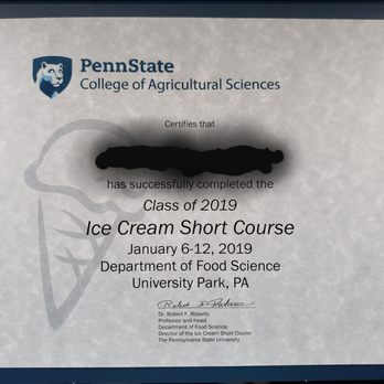 PSU Ice Cream Short Course - Certificate upon completion. - Business Consulting Near Me - State College, Pennsylvania PSU Ice Cream Short Course - Certificate upon completion. - Business Consulting Near Me - State College, Pennsylvania