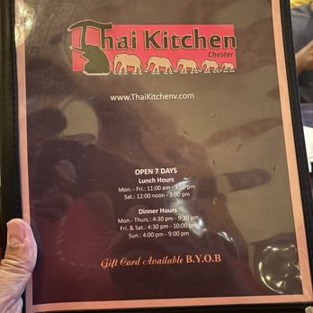 Thai Kitchen - Menu cover - Thai Near Me - Chester, New Jersey Thai Kitchen - Menu cover - Thai Near Me - Chester, New Jersey
