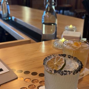 The Den at Hush - Fire and Ice mezcal margarita & refreshing peach bourbon drink - Lounges Near Me - Southington, Connecticut The Den at Hush - Fire and Ice mezcal margarita & refreshing peach bourbon drink - Lounges Near Me - Southington, Connecticut