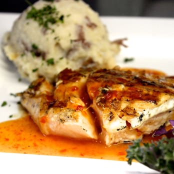 Firewood Grill - Salmon topped with an asian glaze - Cocktail Bars Near Me - Howell, Michigan Firewood Grill - Salmon topped with an asian glaze - Cocktail Bars Near Me - Howell, Michigan
