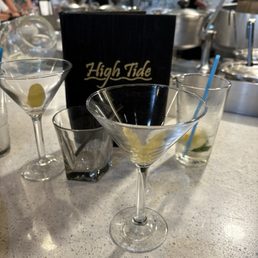 Empty glasses.