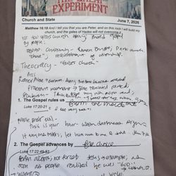 Today's sermon notes