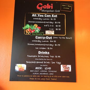 Gobi Mongolian BBQ - Menu - Chinese Near Me - Sunnyvale, California Gobi Mongolian BBQ - Menu - Chinese Near Me - Sunnyvale, California