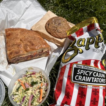 Sandy's - Quarter muff, brown butter cookie, slaw, and zapps - Sandwiches Near Me - San Francisco, California Sandy's - Quarter muff, brown butter cookie, slaw, and zapps - Sandwiches Near Me - San Francisco, California