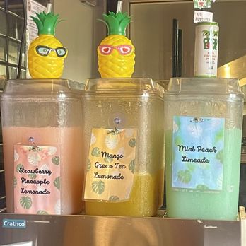Shootz - Mango Tea Lemonade, Strawberry Pineapple Lemonade, Mint Peach Limeade, Refreshers - Hawaiian Near Me - Long Beach, California Shootz - Mango Tea Lemonade, Strawberry Pineapple Lemonade, Mint Peach Limeade, Refreshers - Hawaiian Near Me - Long Beach, California