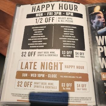 Yard House - Happy hour menu - Bars Near Me - Tampa, Florida Yard House - Happy hour menu - Bars Near Me - Tampa, Florida