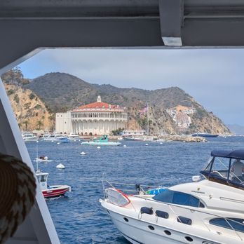 Catalina Express - view of the casino and harbor from the Catalina Express - Boat Charters Near Me - San Pedro, California Catalina Express - view of the casino and harbor from the Catalina Express - Boat Charters Near Me - San Pedro, California