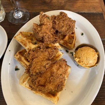 Toast - Chicken and waffles with cayenne butter - Breakfast & Brunch Near Me - New Orleans, Louisiana Toast - Chicken and waffles with cayenne butter - Breakfast & Brunch Near Me - New Orleans, Louisiana