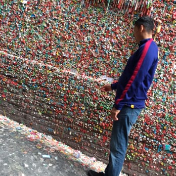 The Gum Wall - Adding my own gum lol - Local Flavor Near Me - Seattle, Washington