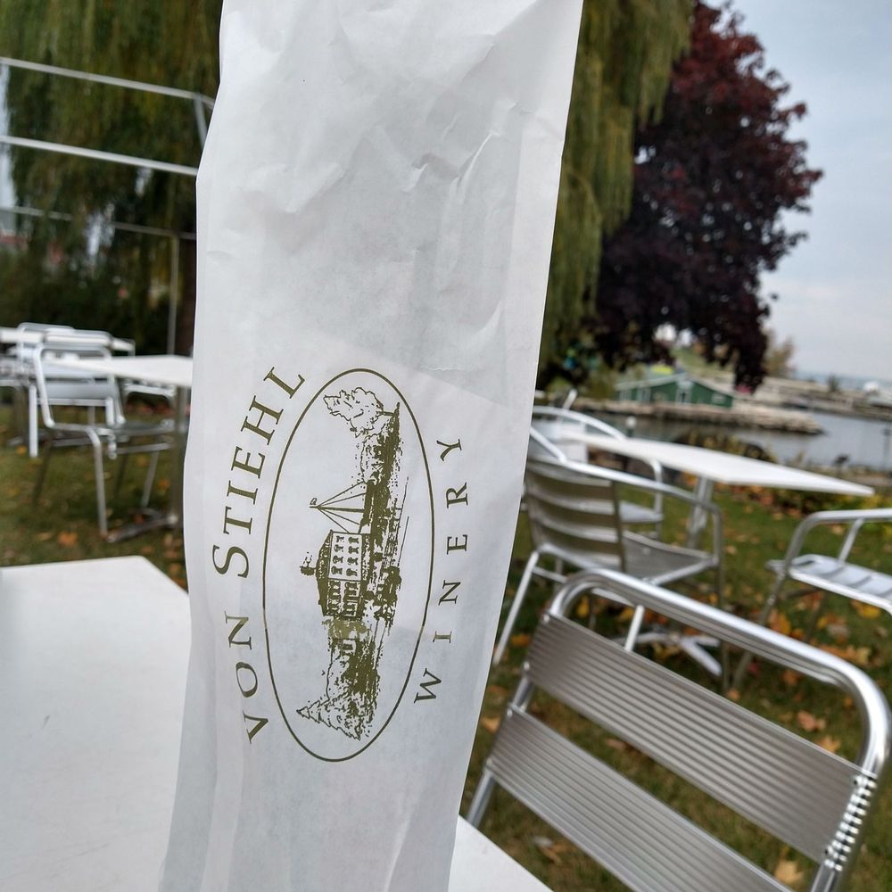 Von Stiehl - a paper bag on a table - Wineries Near Me - Algoma, Wisconsin