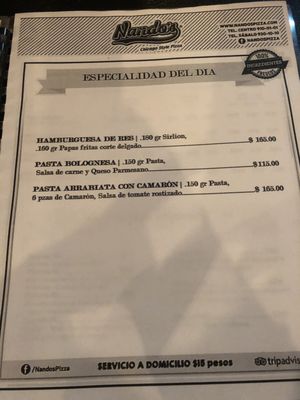 Menu photo 3 Nando's Mazatlán, SIN