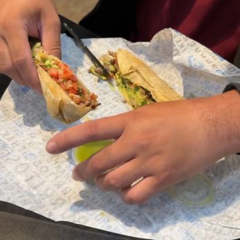 Blue Burro - Burrito cut in half the wrong way - Salad Near Me - Long Beach, California