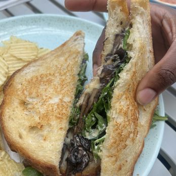 Bluestone Lane Rice Village Café - Truffle Mushroom Grilled Cheese - Coffee & Tea Near Me - Houston, Texas