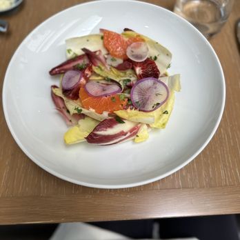 Knife Pleat - endive salad (part of the pre fix) - French Near Me - Costa Mesa, California Knife Pleat - endive salad (part of the pre fix) - French Near Me - Costa Mesa, California