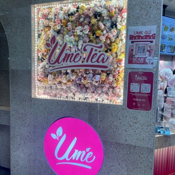 Ume Tea - Plushy wall and QR code for ordering - Bubble Tea Near Me - Milpitas, California