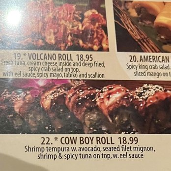 Sakura Japanese Steakhouse - Menu - Cow Boy Roll - Japanese Near Me - Williston, North Dakota Sakura Japanese Steakhouse - Menu - Cow Boy Roll - Japanese Near Me - Williston, North Dakota