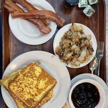 Valois - Bacon, potatoes, French toast with blueberries! - Breakfast & Brunch Near Me - Chicago, Illinois