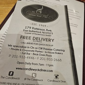 Candlewyck Diner - 1st time!  15 pages of menu - Diners Near Me - East Rutherford, New Jersey