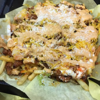 Cali Tacos - Angel fries with adobada mmmmm so good. - Mexican Near Me - Orange, California