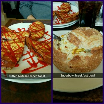 Katie's Kitchen - Superbowl Breakfast Bowl and Nutella Stuffed French Toast. - Breakfast & Brunch Near Me - Des Plaines, Illinois Katie's Kitchen - Superbowl Breakfast Bowl and Nutella Stuffed French Toast. - Breakfast & Brunch Near Me - Des Plaines, Illinois