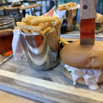 Florida Boy Burger - Nice McGregor burger, lamb patty topped with caramelized onions, cheddar, and Aioli sauce! - Burgers Near Me - Fort Myers, Florida