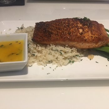 Nerdvana - Citrus Glazed Salmon with sauce on side - New American Near Me - Frisco, Texas
