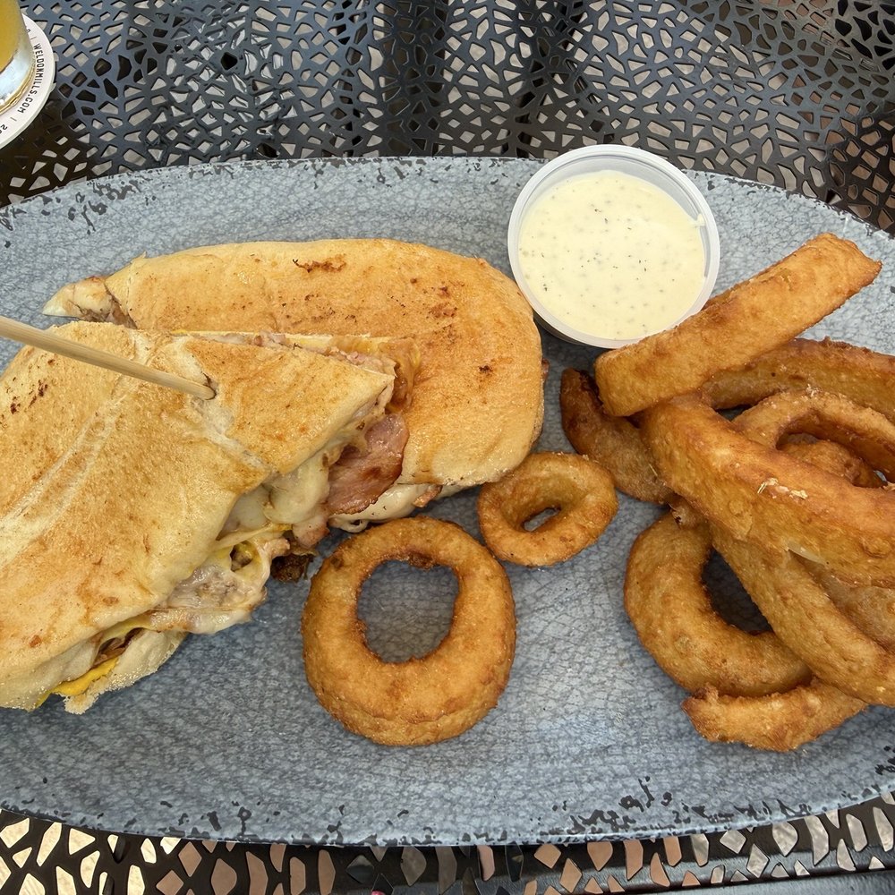 Boulder’s Bar & Grill - Cuban Sandwich with onion rings - Salad Near Me - High Point, North Carolina Boulder’s Bar & Grill - Cuban Sandwich with onion rings - Salad Near Me - High Point, North Carolina