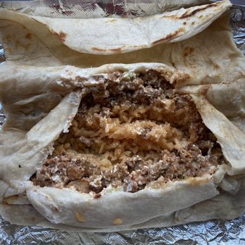 Pupuseria Jennifer - Burrito Al Pastor before sauces - Food Trucks Near Me Pupuseria Jennifer - Burrito Al Pastor before sauces - Food Trucks Near Me